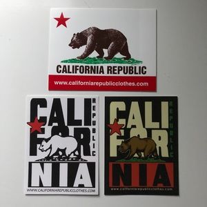 3 CALIFORNIA REPUBLIC STICKERS